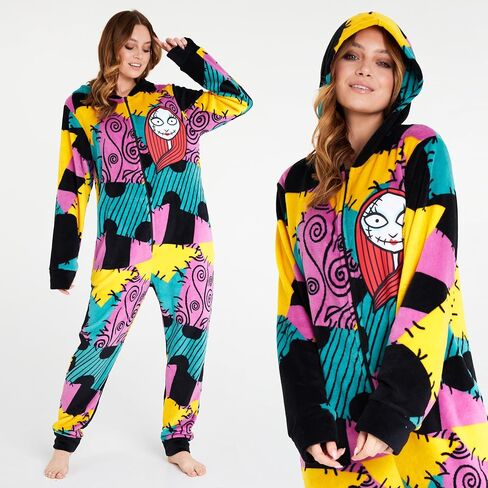 Disney The Nightmare Before Christmas One Piece Pajamas for Women, Teens, Fleece Jumpsuit With Hood, for Women in Saudi Arabia
