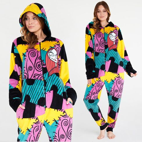 Disney The Nightmare Before Christmas One Piece Pajamas for Women, Teens, Fleece Jumpsuit With Hood, for Women in Saudi Arabia