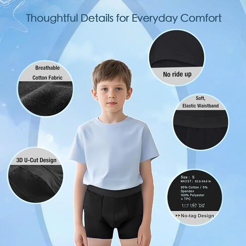 Washable Incontinence Underwear for Boys-Leakproof Training Pants for Kids Age 6-12, Absorbent Bedwetting Underwear in Saudi Arabia