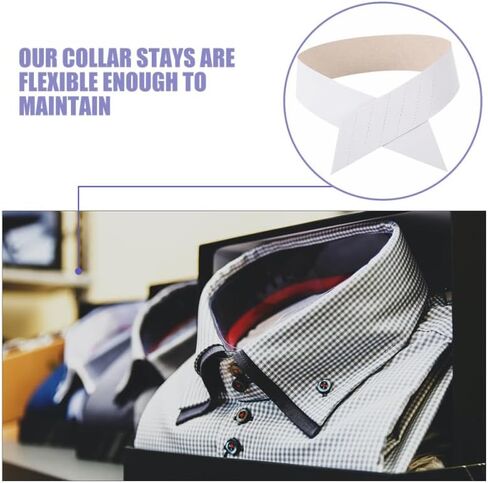 BESPORTBLE Shirt Paper Collar Strip - 200Pcs Durable Paper Collar Stays for Men and Women Easy to Use Shirt Shaping Inserts for Dress and Casual in Saudi Arabia