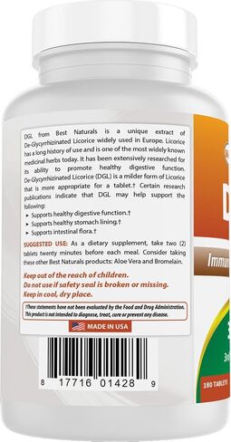 Best Naturals DGL Chewable 380 mg 180 Tablets in Saudi Arabia