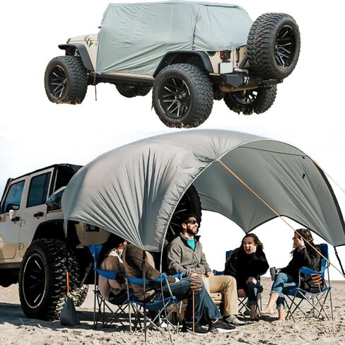 Trail Gear Oasis 2-in-1 Tailgate Tent ، غطاء المطر ، ظل المظلة لجيب Wranglers 2 و 4-جميع السنوات (رمادي) in Kuwait