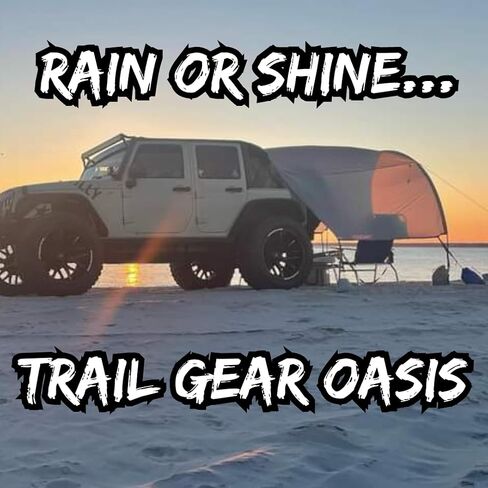 Trail Gear Oasis 2-in-1 Tailgate Tent ، غطاء المطر ، ظل المظلة لجيب Wranglers 2 و 4-جميع السنوات (رمادي) in Kuwait