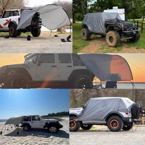 Trail Gear Oasis 2-in-1 Tailgate Tent ، غطاء المطر ، ظل المظلة لجيب Wranglers 2 و 4-جميع السنوات (رمادي) in Kuwait