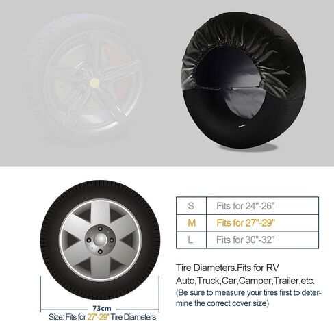 Mr.You Spare Tire Cover for Trailers-Tire Covers 4 Pack,Four Layers Tire Covers Set of 4 for Rv Travel Trailer Wheel (Black, Outer tire Diameter:28'') in Saudi Arabia
