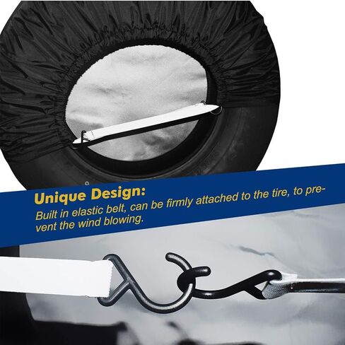 Mr.You Spare Tire Cover for Trailers-Tire Covers 4 Pack,Four Layers Tire Covers Set of 4 for Rv Travel Trailer Wheel (Black, Outer tire Diameter:28'') in Saudi Arabia