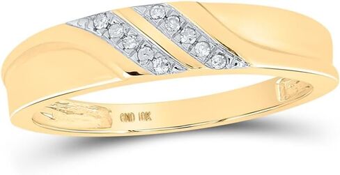 المجوهرات من Lux 10K Gold Gold Diamond Cluster مطابقة الثلاثي فرقة خاتم الزواج الخاصة به 1/3 CTTW ، الحجم النسائي: 5-9 ، الحجم الحجم: 8-12 in Saudi Arabia