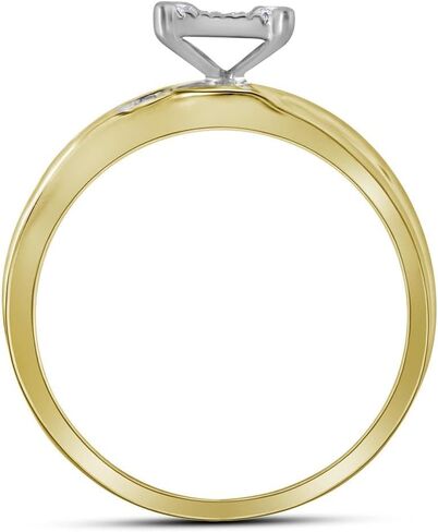 المجوهرات من Lux 10K Gold Gold Diamond Cluster مطابقة الثلاثي فرقة خاتم الزواج الخاصة به 1/3 CTTW ، الحجم النسائي: 5-9 ، الحجم الحجم: 8-12 in Saudi Arabia