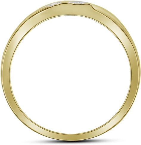 المجوهرات من Lux 10K Gold Gold Diamond Cluster مطابقة الثلاثي فرقة خاتم الزواج الخاصة به 1/3 CTTW ، الحجم النسائي: 5-9 ، الحجم الحجم: 8-12 in Saudi Arabia