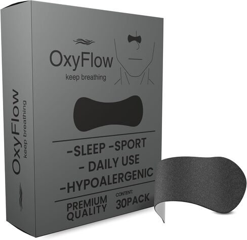 OxyFlow Nasal Strips for Breathing- for Sensitive Skin, Nose Strips for Snoring, Nasal Congestion Relief, Nasal Tape, Breathe Right, Athletic Nasal Strips, Extra Strength, Universal Fit. in Saudi Arabia
