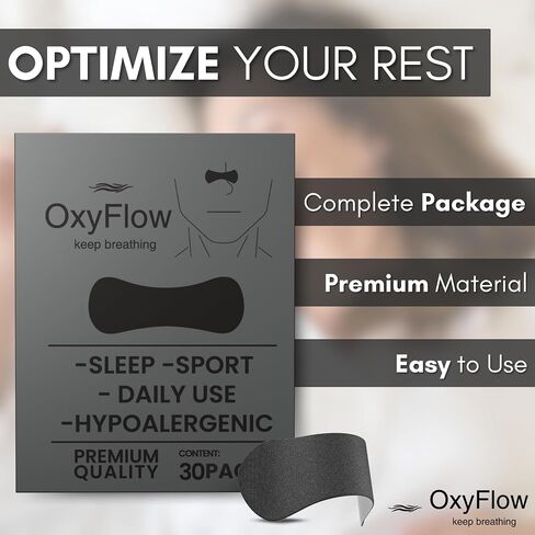 OxyFlow Nasal Strips for Breathing- for Sensitive Skin, Nose Strips for Snoring, Nasal Congestion Relief, Nasal Tape, Breathe Right, Athletic Nasal Strips, Extra Strength, Universal Fit. in Saudi Arabia