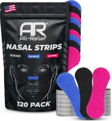 Super Pack - 120 Nasal Strips in 3 Colors | Nasal Strips for Better Breathing | Nasal Strips for Snoring, Sleeping & Congestion | Anti-Snore Nose Strips | One Size Fits All | Strong & Gentle in Saudi Arabia