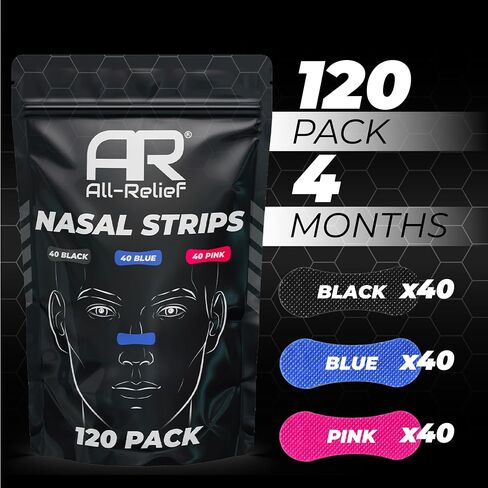 Super Pack - 120 Nasal Strips in 3 Colors | Nasal Strips for Better Breathing | Nasal Strips for Snoring, Sleeping & Congestion | Anti-Snore Nose Strips | One Size Fits All | Strong & Gentle in Saudi Arabia