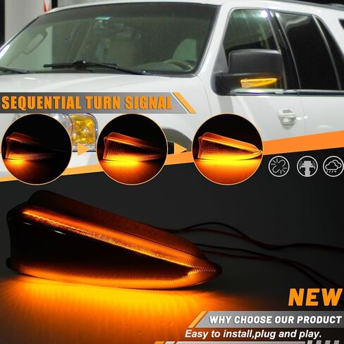 NJSBYL Lens Side Side Mirror Puddle Lights لعام 2003 2004 2005 2006 F-Ord Expedition و Lincoln Navigator Amber LED LED LAFT LISED LIME in Saudi Arabia