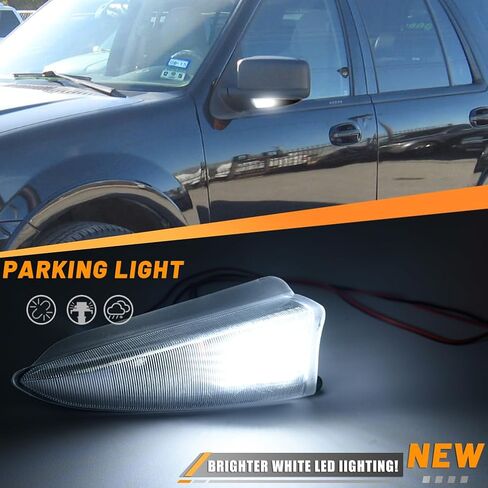 NJSBYL Lens Side Side Mirror Puddle Lights لعام 2003 2004 2005 2006 F-Ord Expedition و Lincoln Navigator Amber LED LED LAFT LISED LIME in Saudi Arabia