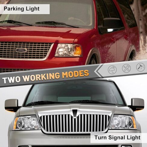 NJSBYL Lens Side Side Mirror Puddle Lights لعام 2003 2004 2005 2006 F-Ord Expedition و Lincoln Navigator Amber LED LED LAFT LISED LIME in Saudi Arabia