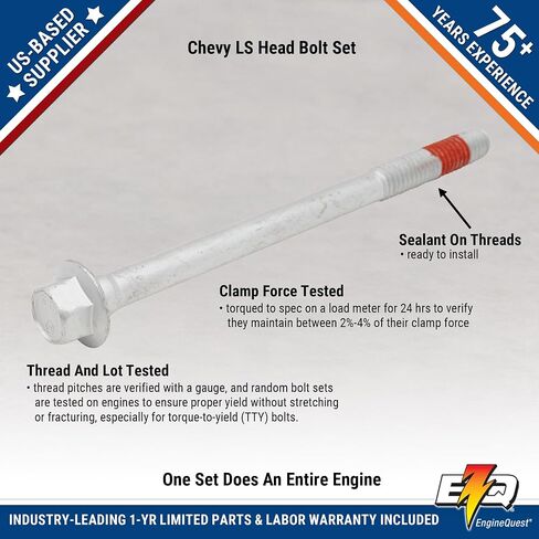 LS Cylinder Head Bolt Set | Fits 1999-2003 LS 4.8L, 5.3L, 5.7L, 6.0L Engines | Direct Replacement for LS1, LS6, LQ4, LQ9, LM7 | Complete Kit for Both Heads in Saudi Arabia