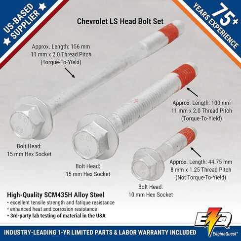 LS Cylinder Head Bolt Set | Fits 1999-2003 LS 4.8L, 5.3L, 5.7L, 6.0L Engines | Direct Replacement for LS1, LS6, LQ4, LQ9, LM7 | Complete Kit for Both Heads in Saudi Arabia