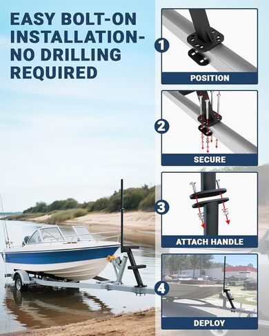 خطوات مقطورة القوارب مع درابزين القوارب الثقيلة سلم خطوة الصعود إلى اللسان 2 خطوات in Kuwait