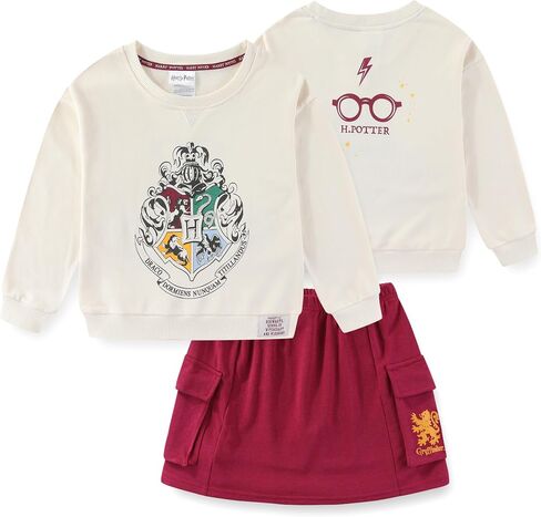 Harry Potter Girls French Terry Sweatshirt and Skort Skirt 2 Piece Set for Big Kids in Saudi Arabia