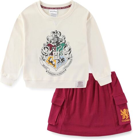 Harry Potter Girls French Terry Sweatshirt and Skort Skirt 2 Piece Set for Big Kids in Saudi Arabia