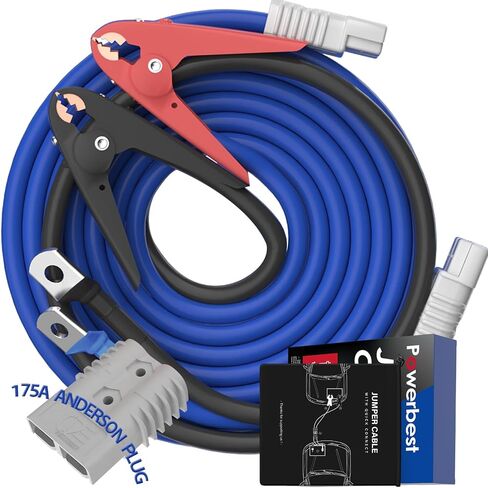 Heavy Duty Jumper Cables, 0 Gauge 30 Feet 1000Amp Automotive Booster Cables for 12V & 24V Cars, SUVs and Trucks, Jumper Cables Kit with Carry Bag (0AWG x 30Ft) in Saudi Arabia