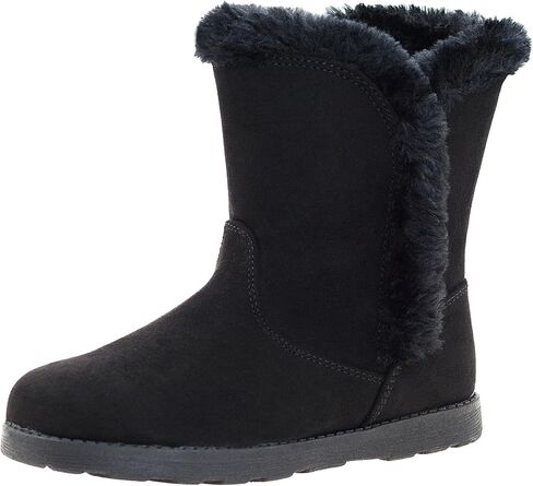 LseLom Girls Snow Boots Warm Faux Fur Lined Winter Boots with Non-Slip Sole Waterproof Cute Lightweight Ankle Bootie for Toddler/Little Big Kids in Kuwait