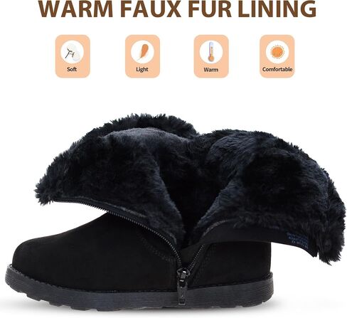 LseLom Girls Snow Boots Warm Faux Fur Lined Winter Boots with Non-Slip Sole Waterproof Cute Lightweight Ankle Bootie for Toddler/Little Big Kids in Kuwait
