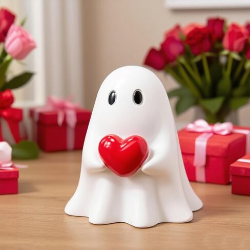 Halloween Decorations Ghost Figurine - 3 in Spooky & Cute Ghost Statue, Halloween Ghost Figurines for Home, Office, Desk Decor, Cute Ghost Decor Home Decor Indoor (Small) in Saudi Arabia