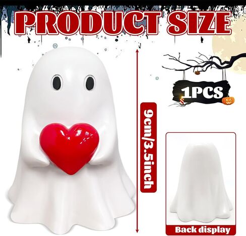 Halloween Decorations Ghost Figurine - 3 in Spooky & Cute Ghost Statue, Halloween Ghost Figurines for Home, Office, Desk Decor, Cute Ghost Decor Home Decor Indoor (Small) in Saudi Arabia