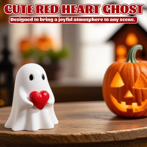 Halloween Decorations Ghost Figurine - 3 in Spooky & Cute Ghost Statue, Halloween Ghost Figurines for Home, Office, Desk Decor, Cute Ghost Decor Home Decor Indoor (Small) in Saudi Arabia