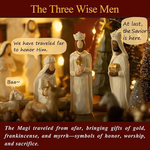 مجموعة المهد الداخلي - 15 قطعة مشهد عيد الميلاد المهد مع المذود ، النجمة المتقدمة ، الملاك مع راية غلوريا ، مجموعات الأهد in Kuwait