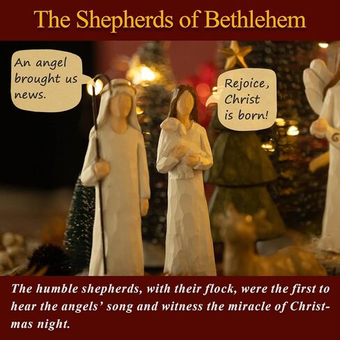 مجموعة المهد الداخلي - 15 قطعة مشهد عيد الميلاد المهد مع المذود ، النجمة المتقدمة ، الملاك مع راية غلوريا ، مجموعات الأهد in Kuwait