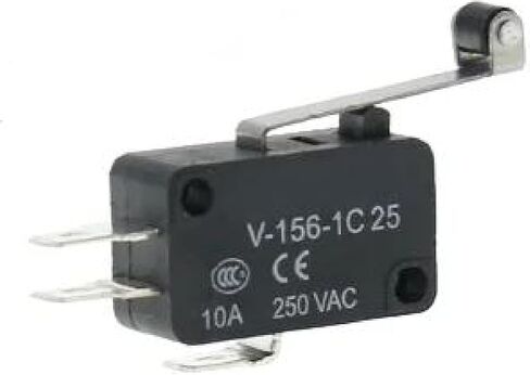 CHZJTTDQ V-154-1C25 MICRO LIMIT SWITCH ، Black ، 10A 250VAC ، ACTIONARY ACTION ، SILVER CATING ، CE معتمد (V 152 1C25) in Kuwait