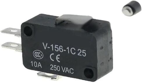 CHZJTTDQ V-154-1C25 MICRO LIMIT SWITCH ، Black ، 10A 250VAC ، ACTIONARY ACTION ، SILVER CATING ، CE معتمد (V 152 1C25) in Kuwait