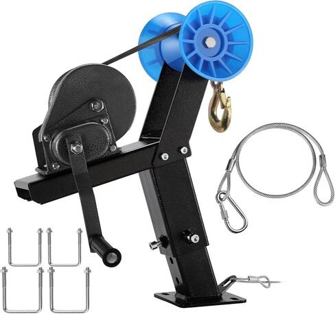 Adjustable Boat Trailer Winch Stand with 1200LB Winch & Roller, Fits 3" W x 4" H Trailer Drawbar, Boat Trailer Winch Mount for Fishing Boats & Motorboats in Kuwait
