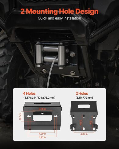 Vevor Winch Mount ، سعة Winch من 2000-3600 رطل ، Hitch Hitch Winch Mount للاختيار هوندا فورمان ومربية الموديلات روبيكون (2014-2021) ، 2 تصميم ثقب التثبيت ، الفولاذ المطلي بالمسحوق ، الأسود ، in Saudi Arabia