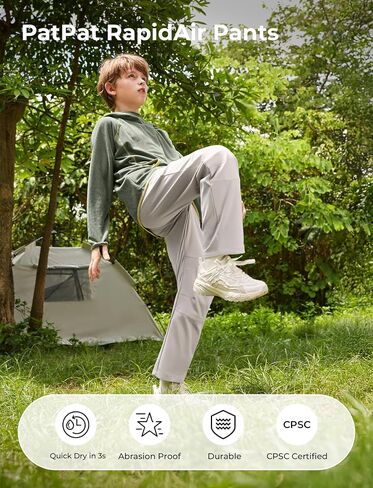 PATPAT Kids Hiking Pants – Quick-Dry Waterproof Pants for Boys Girls Casual Outdoor, with Reinforced Knees, Cinchable Ankles in Saudi Arabia