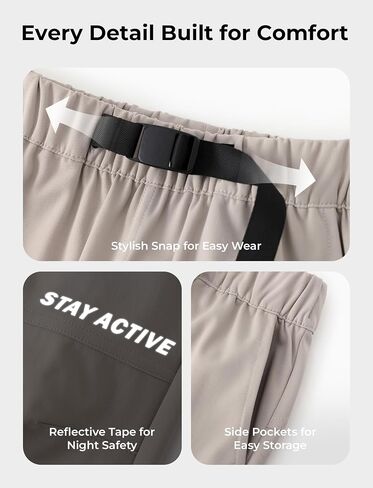 PATPAT Kids Hiking Pants – Quick-Dry Waterproof Pants for Boys Girls Casual Outdoor, with Reinforced Knees, Cinchable Ankles in Saudi Arabia