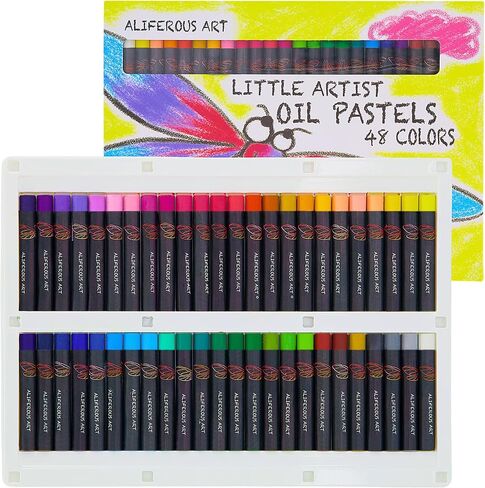 Oil pastels for artists - 48 soft pastels for artists - oil pastel set - oil pastels for kids - pastels art set - portfolio oil pastels professional - pastels art supplies for kids - pastel kit in Saudi Arabia