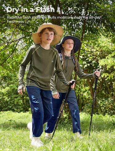 PATPAT Kids Hiking Pants – Quick-Dry Waterproof Pants for Boys Girls Casual Outdoor, with Reinforced Knees, Cinchable Ankles in Saudi Arabia