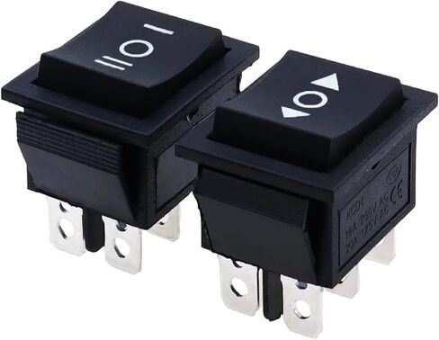 KCD4 3-Position Rocker Power Switch, Black, 6 Pins, 16A 250V AC/20A 125V AC Rating (Arrow) in Saudi Arabia