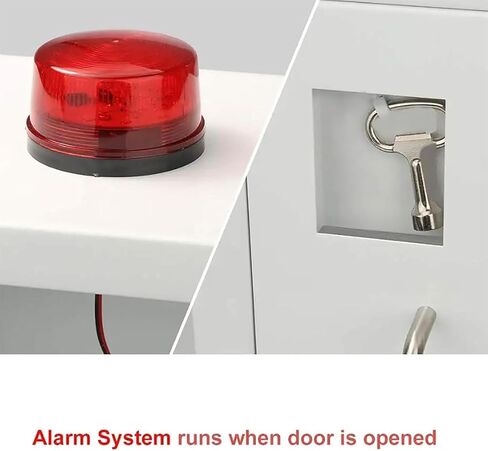 AED Wall Mounted Storage Cabinet, Outdoor Wall-Mounted AED Alarm Box with Transparent Window and Key, Flashing Alarm Light, Stainless Steel Handle, for Emergency at Home, Office and Public Place in Saudi Arabia