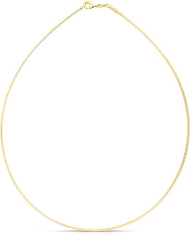 Floreo 14k Yellow Gold 1.5mm Round Omega Chain Necklace in Saudi Arabia