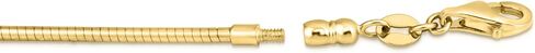 Floreo 14k Yellow Gold 1.5mm Round Omega Chain Necklace in Saudi Arabia