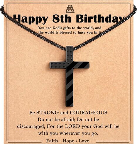 Tarsus Happy 8-16 Year Old Boy Birthday Gifts, Cross Necklace Gifts for Son Grandson Nephew Boys in Saudi Arabia