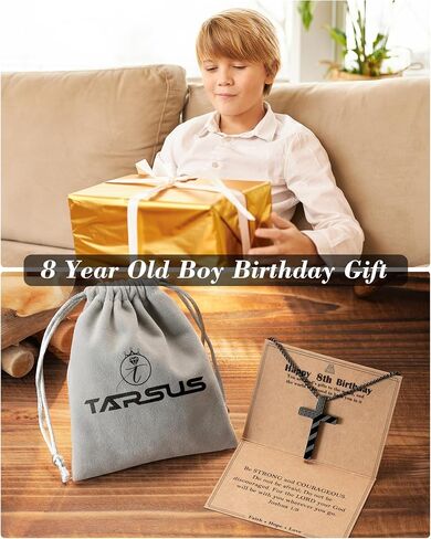 Tarsus Happy 8-16 Year Old Boy Birthday Gifts, Cross Necklace Gifts for Son Grandson Nephew Boys in Saudi Arabia