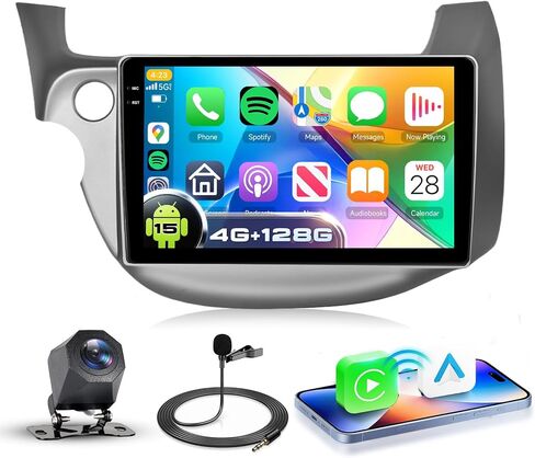 [8 CORE 2G+64G] Car Radio for Honda Fit 2008-2013 with Wireless Carplay/Android Auto, 10.1 Inch Android 13 IPS Touch Screen Car Stereo, Bluetooth, GPS Navi, WiFi, SWC, DSP + Backup Camera in Kuwait