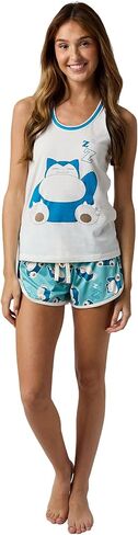 Pokemon Snorlax Napping Women's 2-Pack Racer Tank & Dolphin Shorts Sleep Set in Saudi Arabia