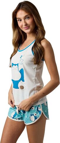 Pokemon Snorlax Napping Women's 2-Pack Racer Tank & Dolphin Shorts Sleep Set in Saudi Arabia